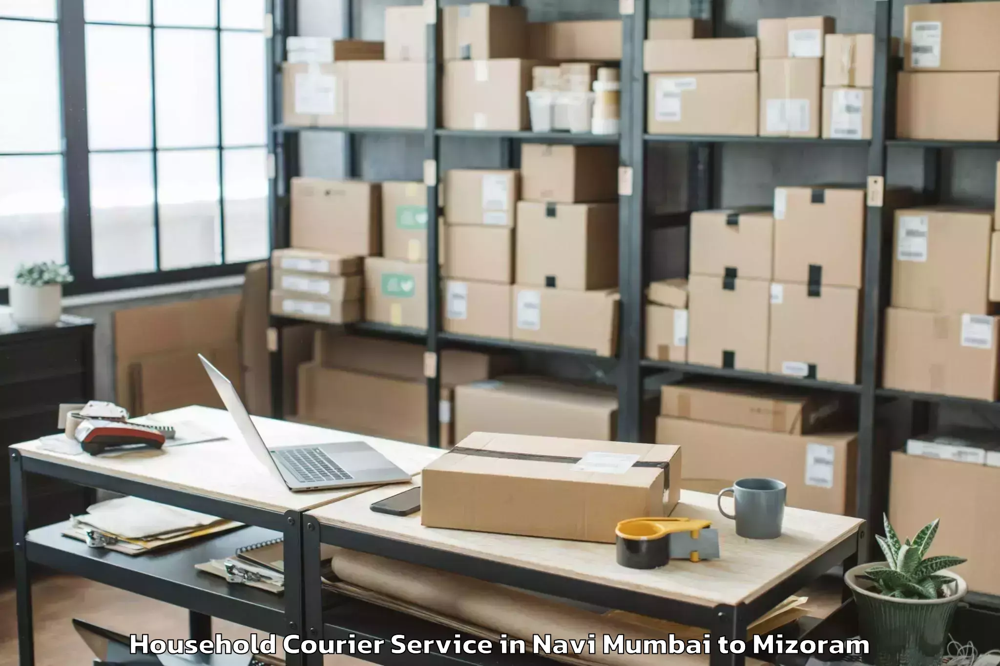 Quality Navi Mumbai to Serchhip Household Courier